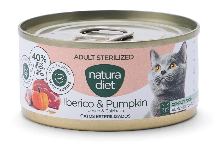 Natura Diet Vådfoder Cat Adult Sterilised Iberico and Pumpkin 85 g